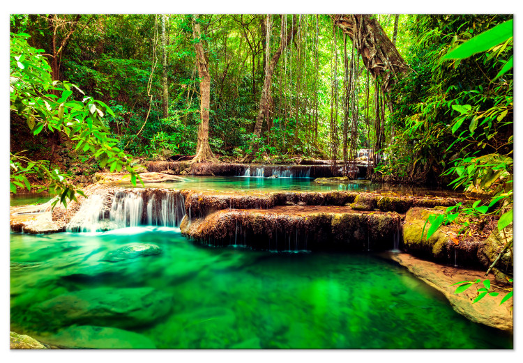 Large canvas print Emerald Waterfall [Large Format]  149025