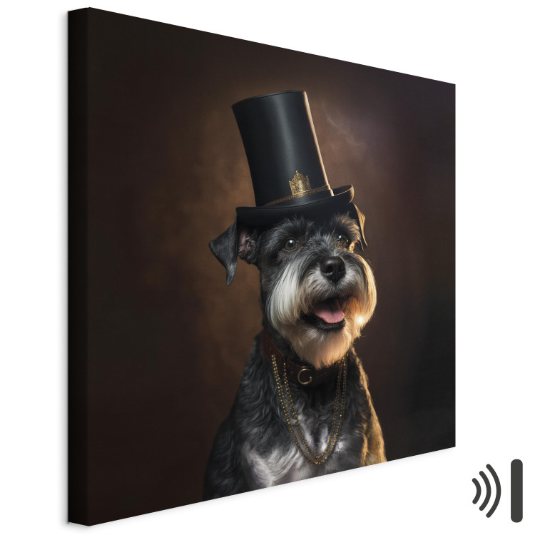 Canvas AI Dog Miniature Schnauzer - Portrait of a Cheerful Animal in a Top Hat - Square 150125 additionalImage 8