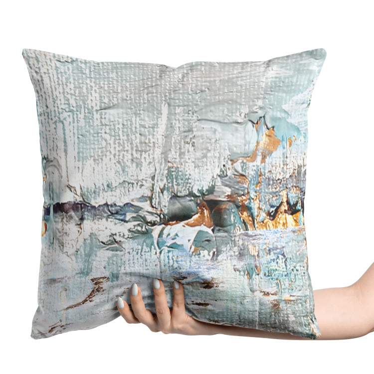 Decorative Velor Pillow Cool Expression - Artistic Composition in Cold Colors 151325 additionalImage 3