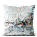 Decorative Velor Pillow Cool Expression - Artistic Composition in Cold Colors 151325