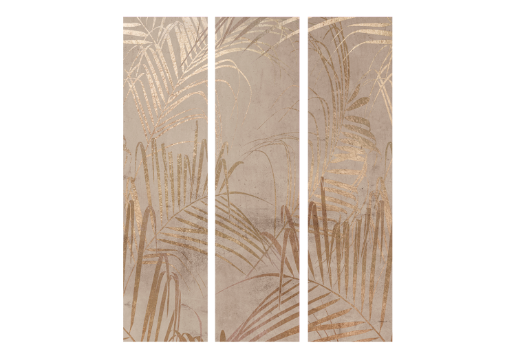 Folding Screen Coast of Palm Trees - Artistic Beige Composition With Leaves [Room Dividers] 151725 additionalImage 3