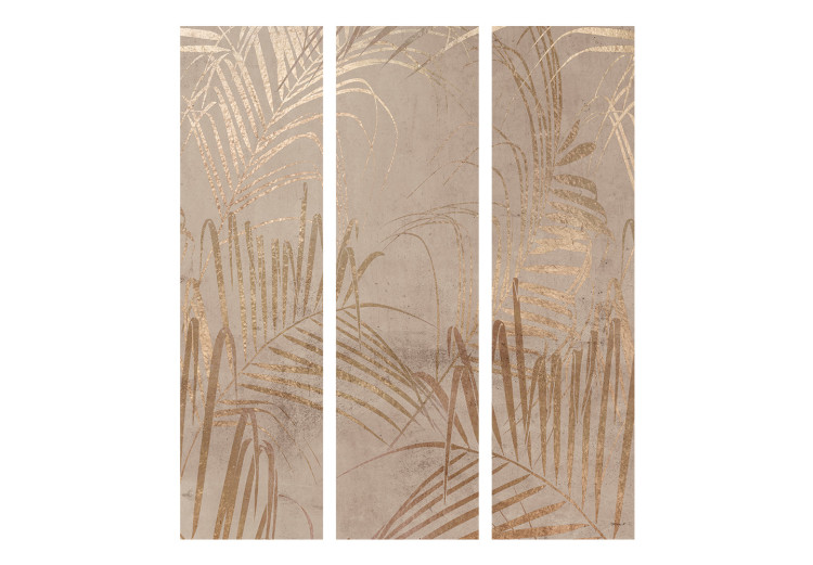Folding Screen Coast of Palm Trees - Artistic Beige Composition With Leaves [Room Dividers] 151725 additionalImage 7