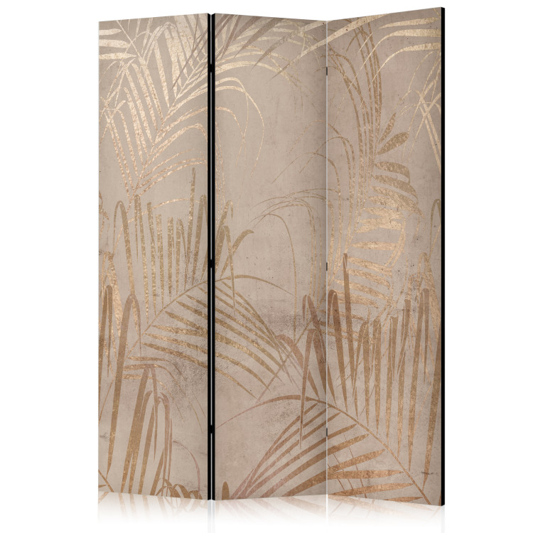 Folding Screen Coast of Palm Trees - Artistic Beige Composition With Leaves [Room Dividers] 151725