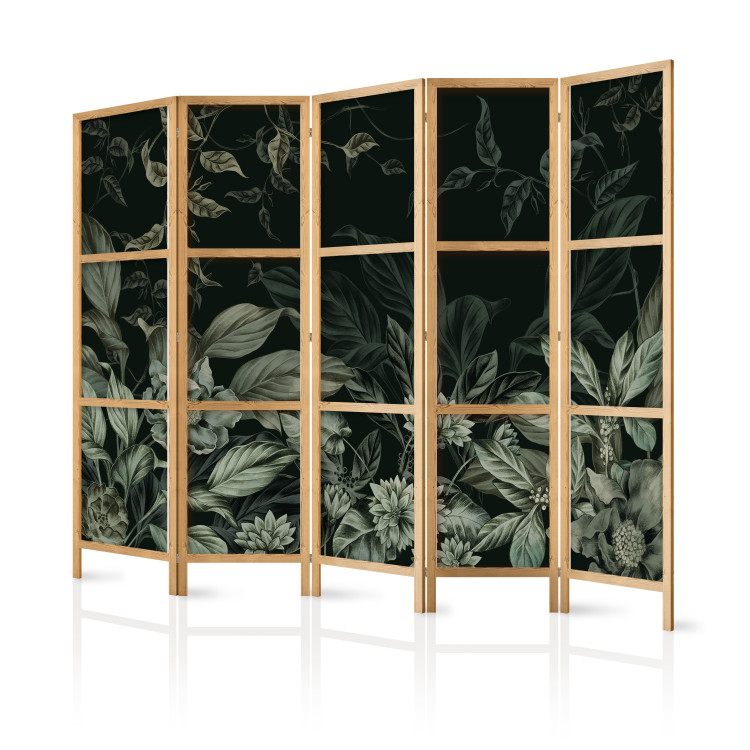 Folding Screen Atmospheric Theme - Plants and Flowers in Dark Colors II [Room Dividers] 152025 additionalImage 5