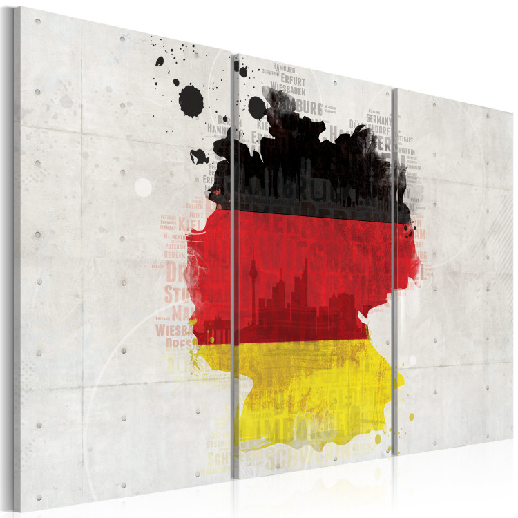 Canvas Art Print Map of Germany - triptych 55425 additionalImage 2