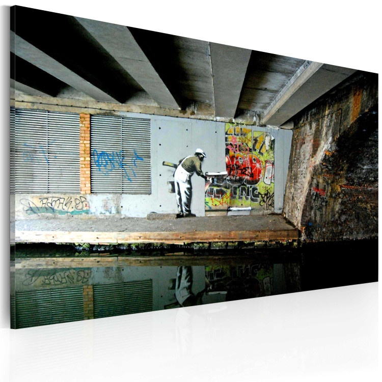 Canvas Wallpaper graffiti (Banksy) 58925 additionalImage 2