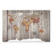 Canvas Print World Map: Wooden Stories 91925 additionalThumb 7