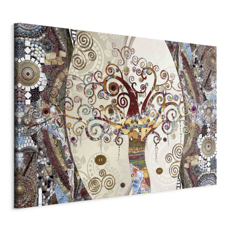Canvas Art Print Gustav Klimt's Spiral Patterns (1-part) - Colorful Tree in Art 96025 additionalImage 2