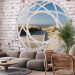 Wall Mural Window to the sea - view from a window among white bricks on a sandy beach 97325