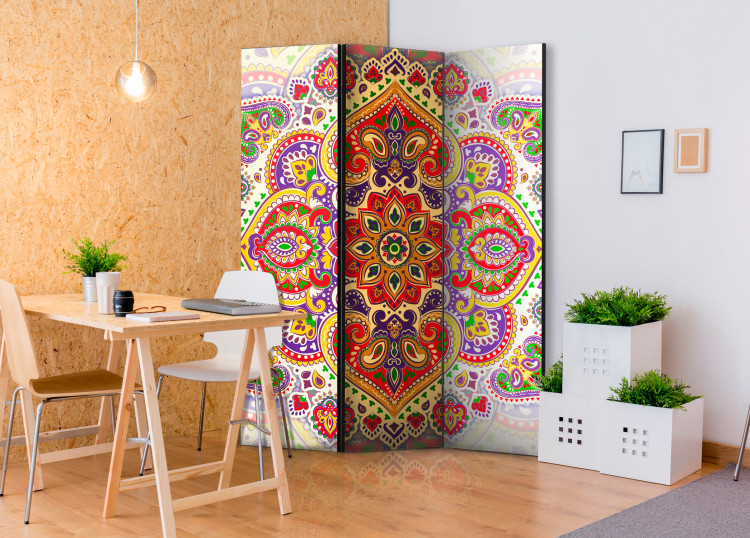 Room Divider Uncommon Exoticism - colorful mandala in bright oriental motif 97925 additionalImage 2
