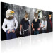 Canvas Animal Faces (5-piece) - Street Art against Full Moon Background 106735 additionalThumb 2