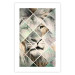 Poster Lion on the Chessboard - wild cat in a colorful geometric abstraction 114435 additionalThumb 18