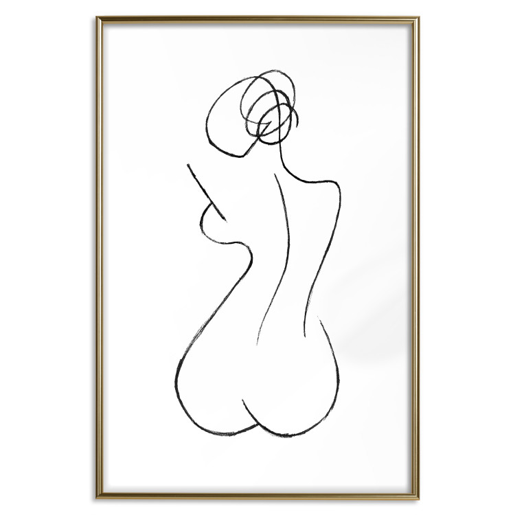 Poster Female Shapes - minimalist black and white line art with a woman 115235 additionalImage 16
