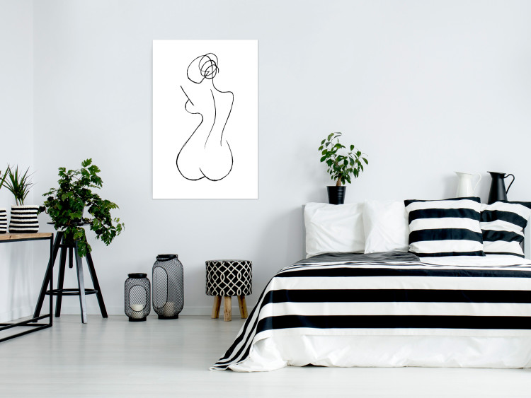 Poster Female Shapes - minimalist black and white line art with a woman 115235 additionalImage 4