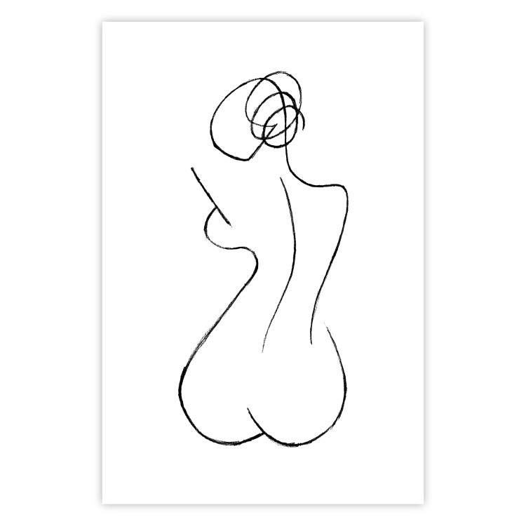 Poster Female Shapes - minimalist black and white line art with a woman 115235 additionalImage 25