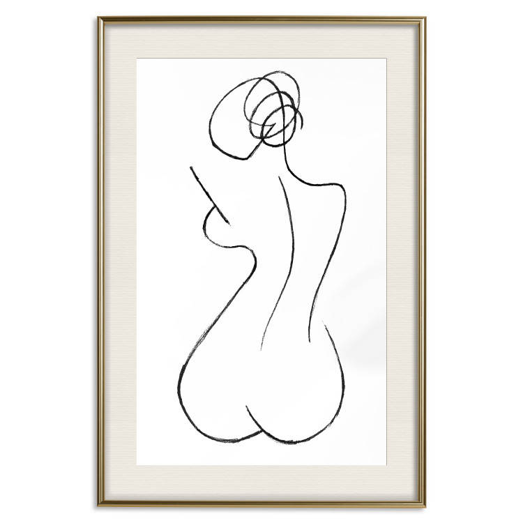 Poster Female Shapes - minimalist black and white line art with a woman 115235 additionalImage 19