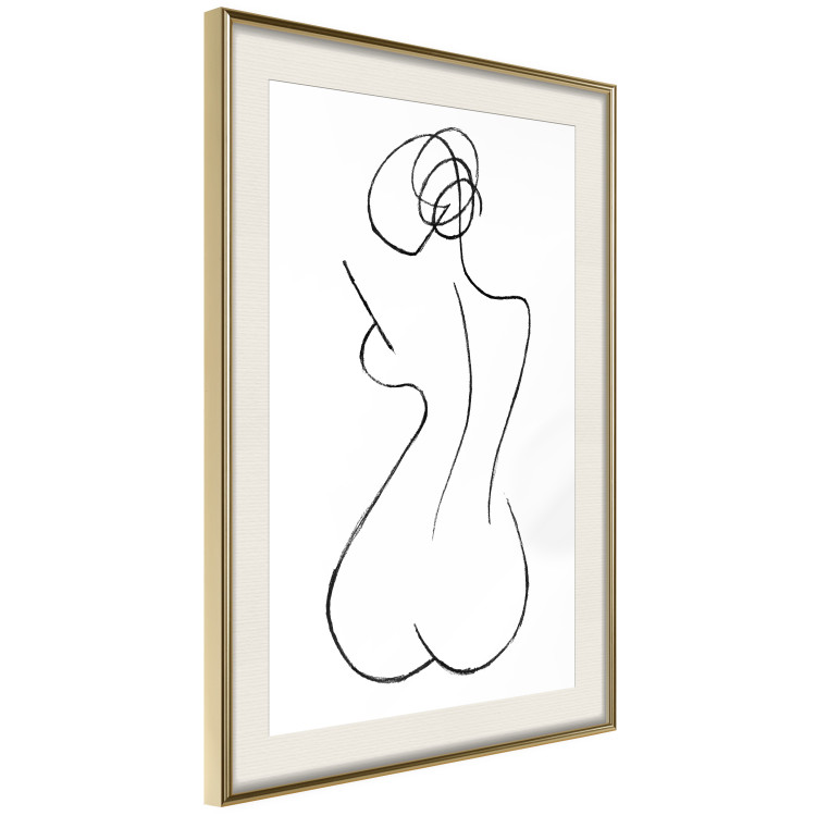 Poster Female Shapes - minimalist black and white line art with a woman 115235 additionalImage 2