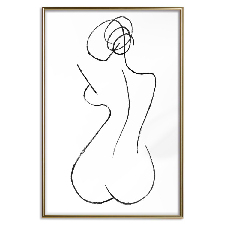 Poster Female Shapes - minimalist black and white line art with a woman 115235 additionalImage 20