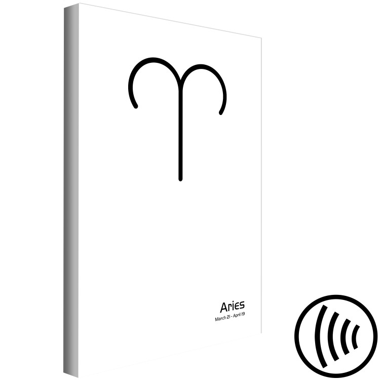 Canvas Aries zodiac sign - black and white graphics with black lettering 117035 additionalImage 6