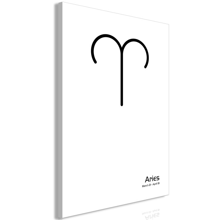 Canvas Aries zodiac sign - black and white graphics with black lettering 117035 additionalImage 2
