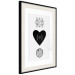 Wall Poster Two Hearts and a Trunk - simple black and white composition in original pattern 117335 additionalThumb 3