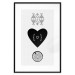 Wall Poster Two Hearts and a Trunk - simple black and white composition in original pattern 117335 additionalThumb 24