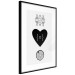 Wall Poster Two Hearts and a Trunk - simple black and white composition in original pattern 117335 additionalThumb 10