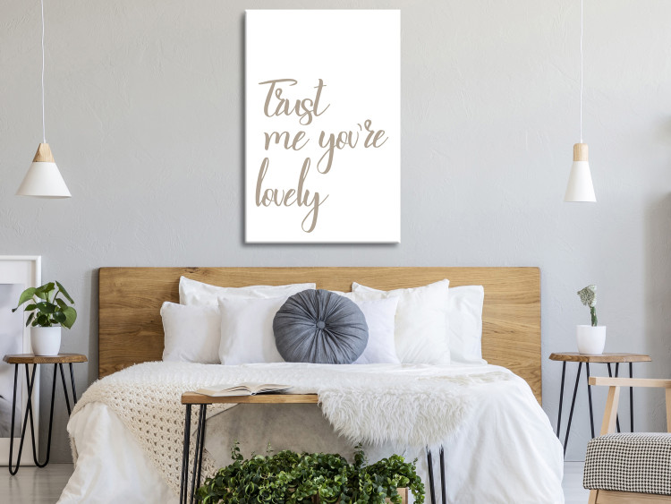 Canvas Art Print Trust me you're lovely - a sign in English on a white background 117835 additionalImage 3