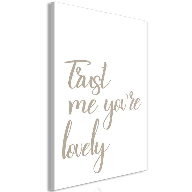 Canvas Art Print Trust me you're lovely - a sign in English on a white background 117835 additionalImage 2