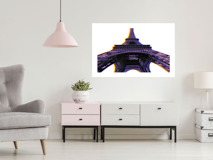 Wall Poster Architectural Hypnosis - purple Eiffel Tower from a frog's perspective 117935 additionalImage 2