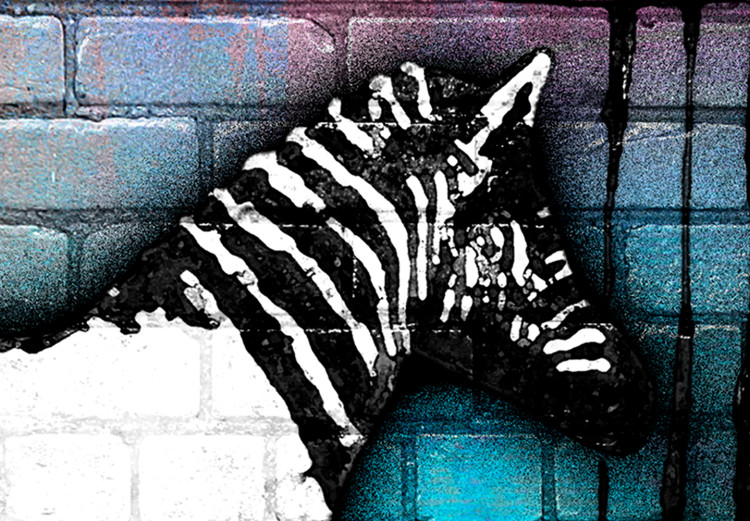 Canvas Print Washing Zebra - Colourful Brick (1 Part) Wide 118535 additionalImage 4