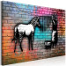 Canvas Print Washing Zebra - Colourful Brick (1 Part) Wide 118535 additionalThumb 2