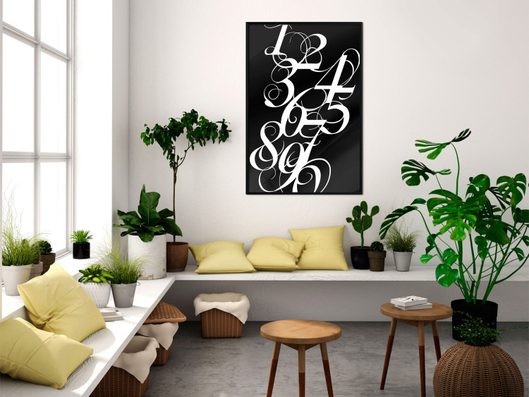 Wall Poster Number Calligraphy - black and white retro composition in elegant numbers 119135 additionalImage 3