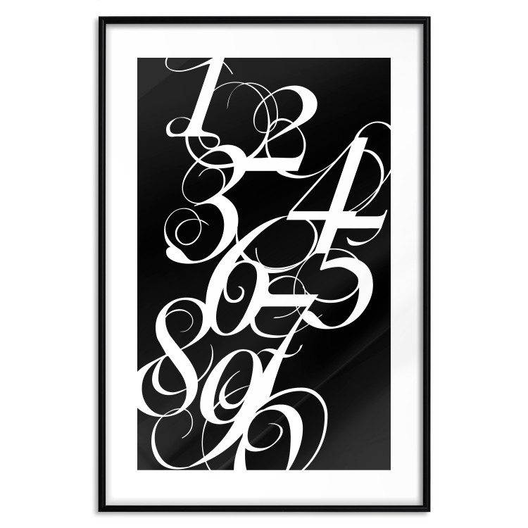 Wall Poster Number Calligraphy - black and white retro composition in elegant numbers 119135 additionalImage 17