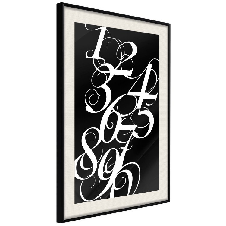 Wall Poster Number Calligraphy - black and white retro composition in elegant numbers 119135 additionalImage 3