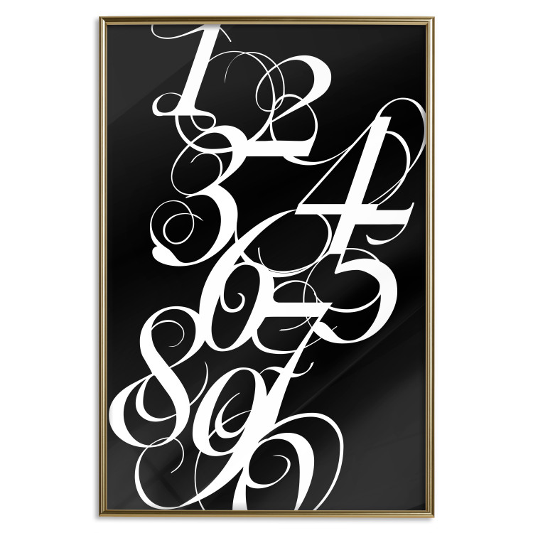 Wall Poster Number Calligraphy - black and white retro composition in elegant numbers 119135 additionalImage 27