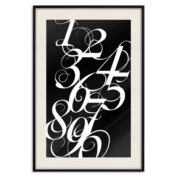 Wall Poster Number Calligraphy - black and white retro composition in elegant numbers 119135 additionalImage 18