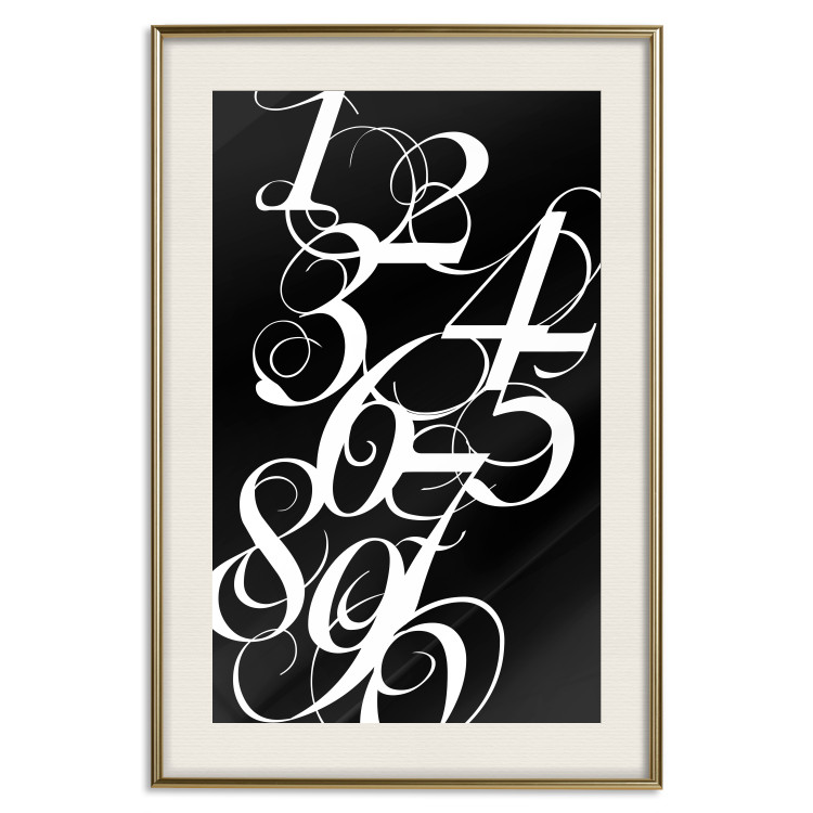 Wall Poster Number Calligraphy - black and white retro composition in elegant numbers 119135 additionalImage 19