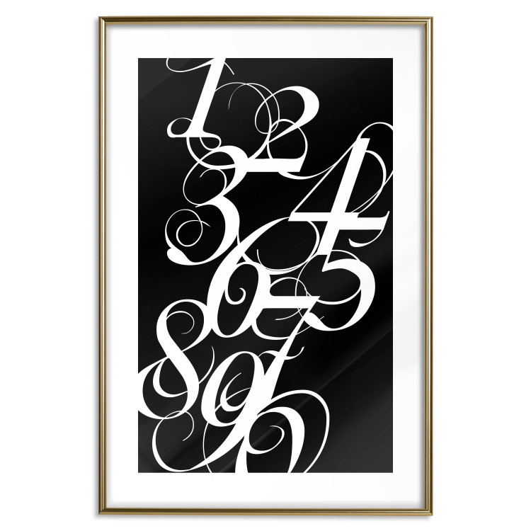Wall Poster Number Calligraphy - black and white retro composition in elegant numbers 119135 additionalImage 16