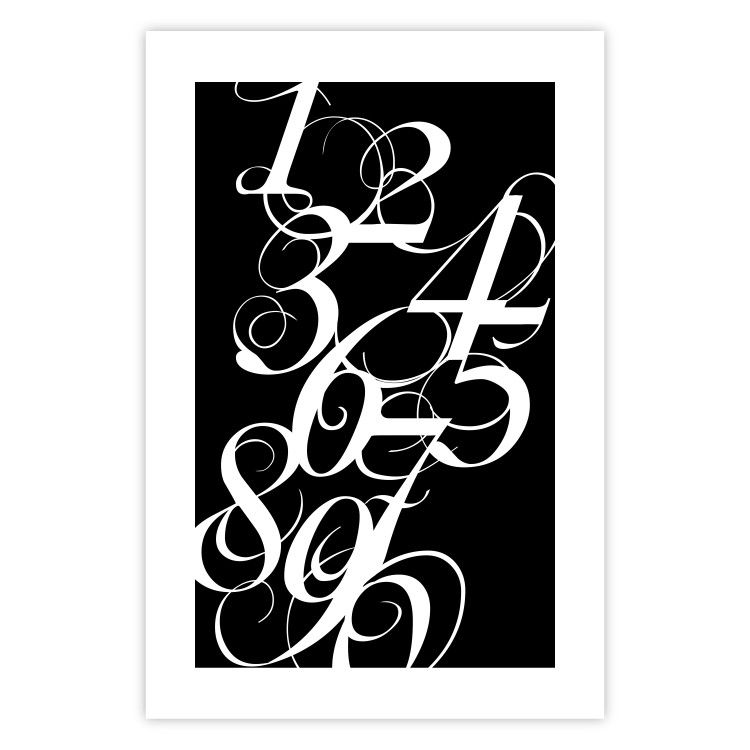 Wall Poster Number Calligraphy - black and white retro composition in elegant numbers 119135 additionalImage 25