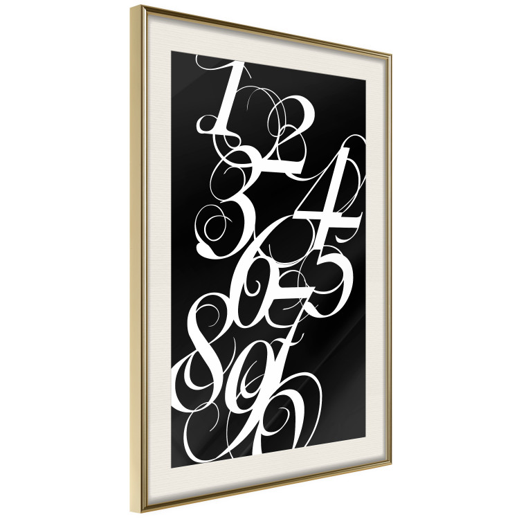 Wall Poster Number Calligraphy - black and white retro composition in elegant numbers 119135 additionalImage 2