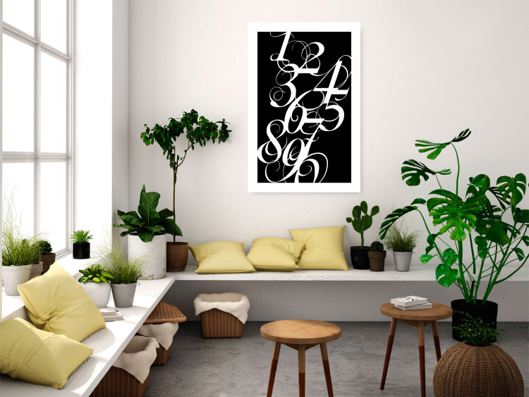 Wall Poster Number Calligraphy - black and white retro composition in elegant numbers 119135 additionalImage 4