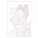 Wall Poster Creamy Monstera - botanical sketches of several monstera leaves on a white background 123135