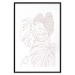 Wall Poster Creamy Monstera - botanical sketches of several monstera leaves on a white background 123135 additionalThumb 15