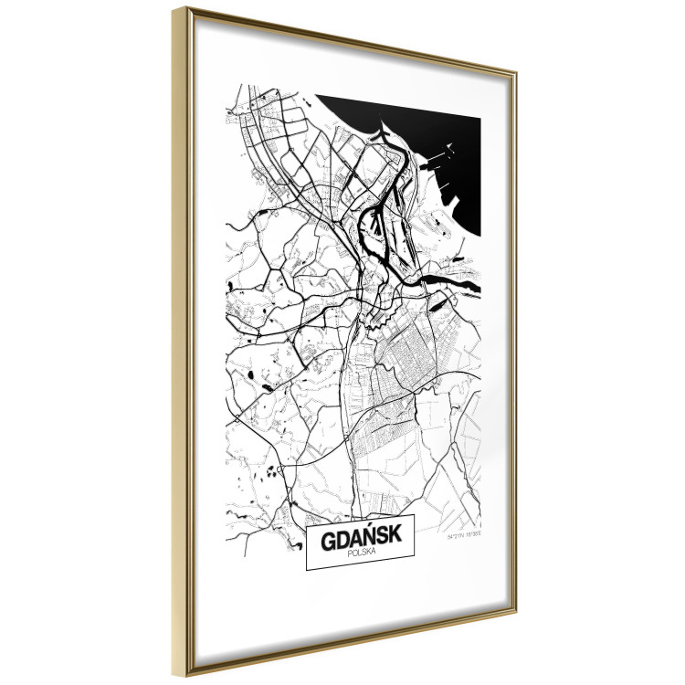 Wall Poster City Map: Gdańsk - black and white map of city in Poland with labels 123835 additionalImage 6