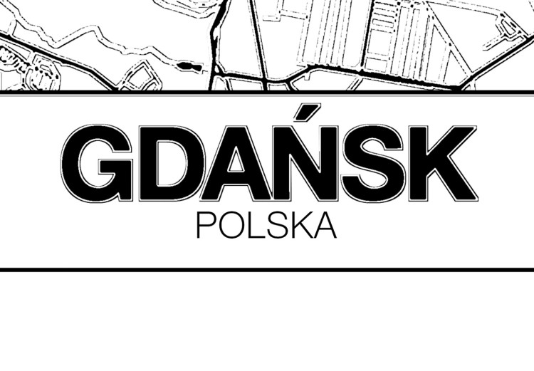 Wall Poster City Map: Gdańsk - black and white map of city in Poland with labels 123835 additionalImage 10