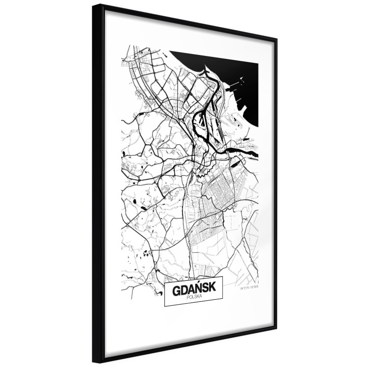 Wall Poster City Map: Gdańsk - black and white map of city in Poland with labels 123835 additionalImage 13