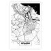 Wall Poster City Map: Gdańsk - black and white map of city in Poland with labels 123835
