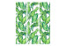 Room Separator Long Leaves (3-piece) - pattern of tropical plants on a white background 124035 additionalThumb 3