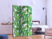Room Separator Long Leaves (3-piece) - pattern of tropical plants on a white background 124035 additionalThumb 2
